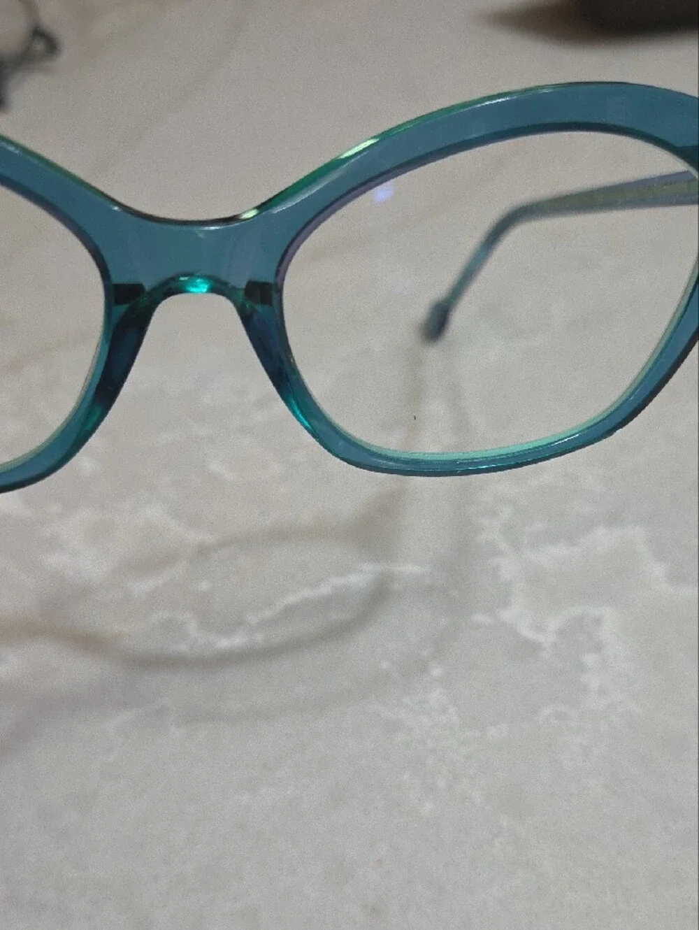 Pancake Teal Cat-Eye Glasses